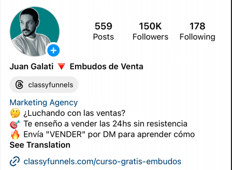 Juan Galati - classyfunnels - Instagram