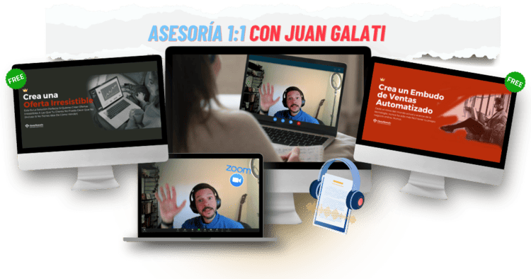 Asesoría en vivo 1:1 con Juan Galati. Acompañamiento. Coaching. Entrenamiento personalizado.